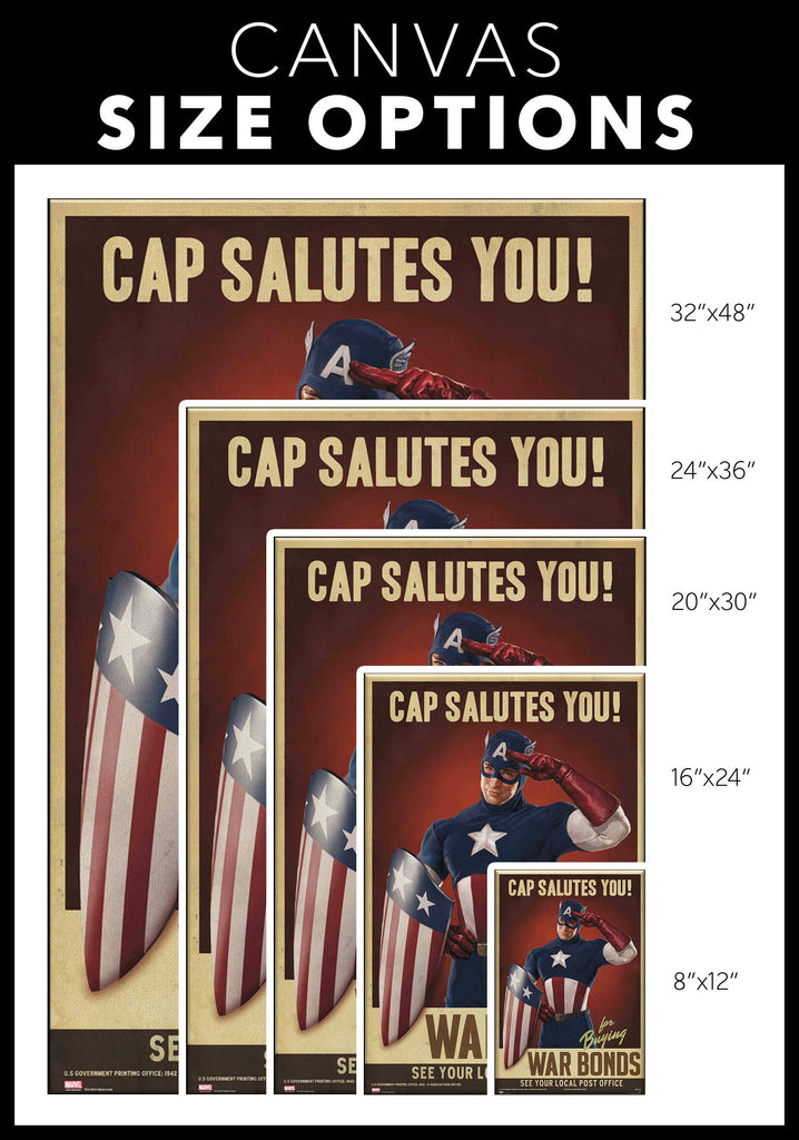 Captain America War Bonds Illustration - Marvel Superhero Home Decor in Poster Print or Canvas Art