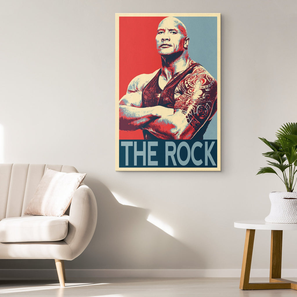 Dwayne 'The Rock' Johnson Pop Art Illustration - Fitness Celebrity Home Decor in Poster Print or Canvas Art