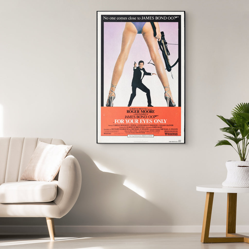 For Your Eyes Only 1981 James Bond Reprint - 007 Home Decor in Poster Print or Canvas Art