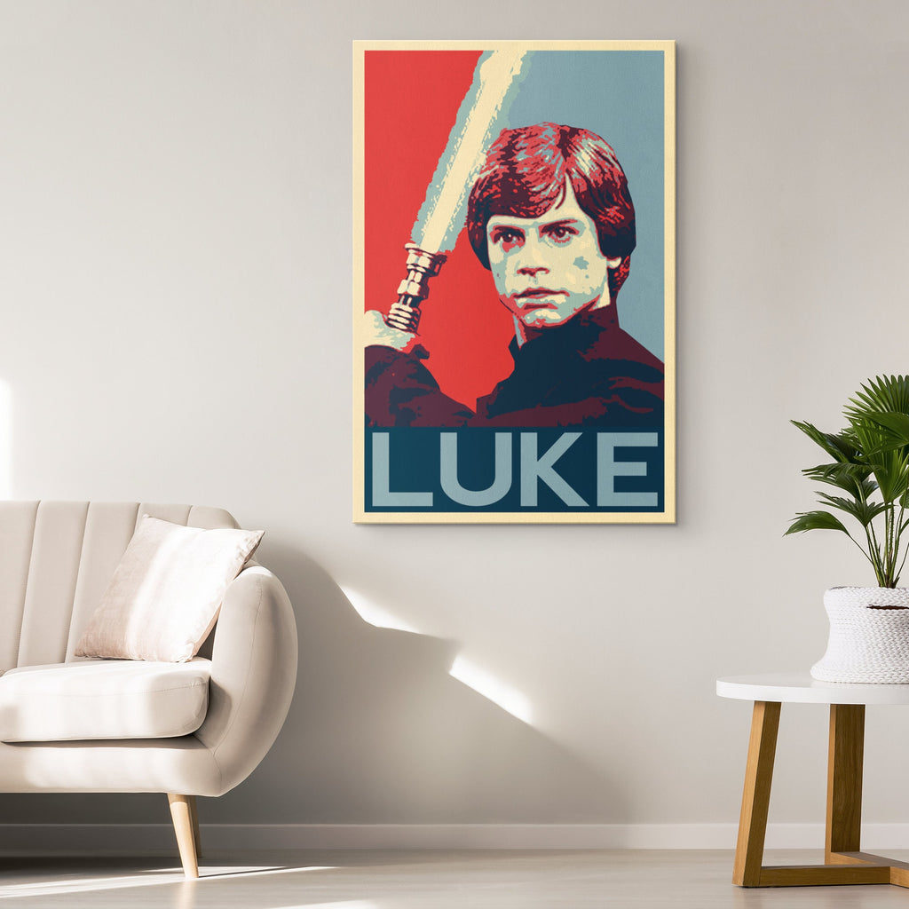 Luke Skywalker Pop Art Illustration - Star Wars Home Decor in Poster Print or Canvas Art
