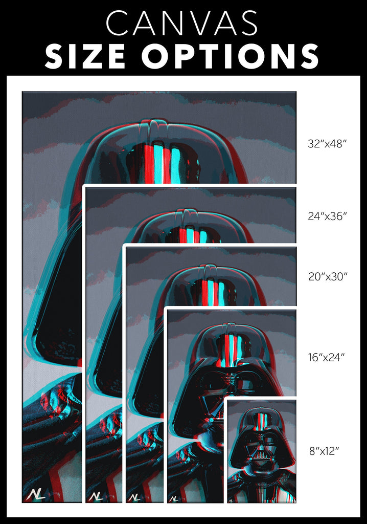 Retro 3D Darth Vader Pop Art Illustration - Star Wars Home Decor in Poster Print or Canvas Art