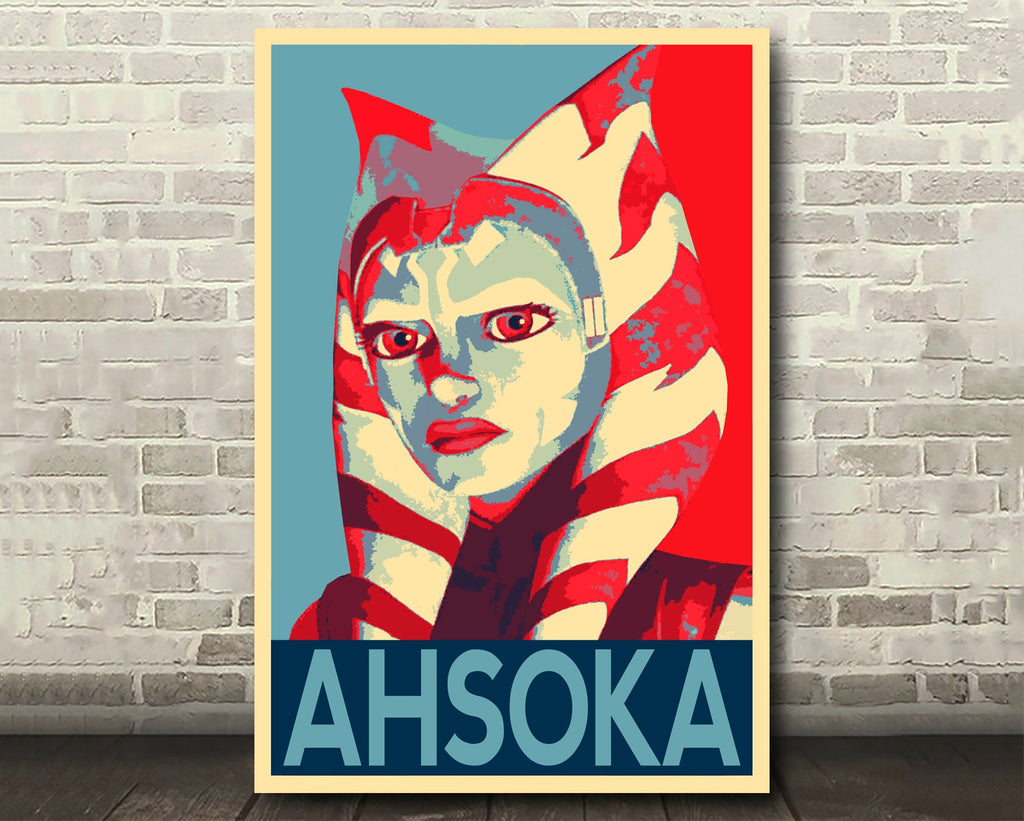 Ahsoka Tano Pop Art Illustration - Star Wars Home Decor in Poster Print or Canvas Art