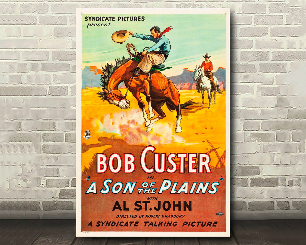 A Son of the Plains 1931 Vintage Poster Reprint - Classic Cowboy Western Home Decor in Poster Print or Canvas Art