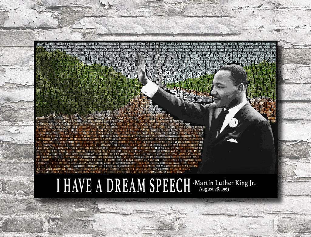 Martin Luther King Jr "I Have a Dream" Speech Pop Art Illustration - Civil Rights Black History Home Decor in Poster Print or Canvas Art