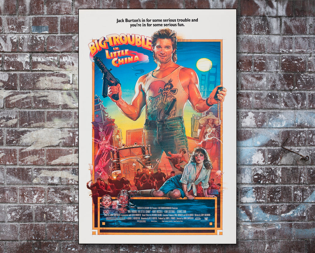Big Trouble in Little China 1986 Vintage Poster Reprint - Cult Adventure Movie Home Decor in Poster Print or Canvas Art