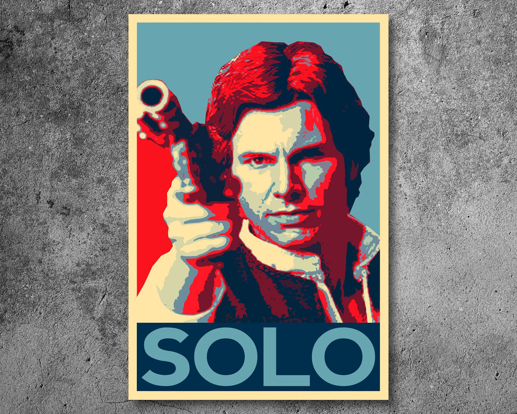 Han Solo Pop Art Illustration - Star Wars Home Decor in Poster Print or Canvas Art