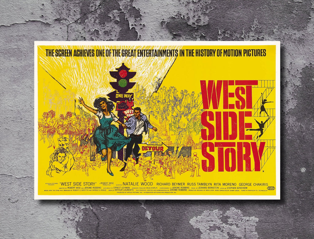 West Side Story 1961 Vintage Poster Reprint - Classic Hollywood Home Decor in Poster Print or Canvas Art