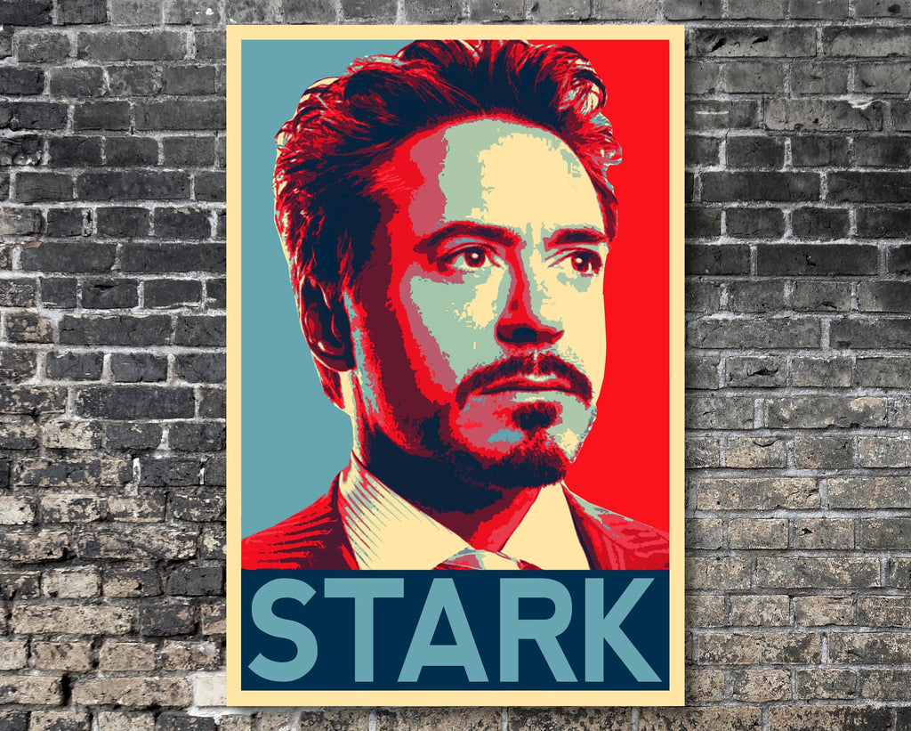 Tony Stark Pop Art Illustration - Marvel Superhero Home Decor in Poster Print or Canvas Art