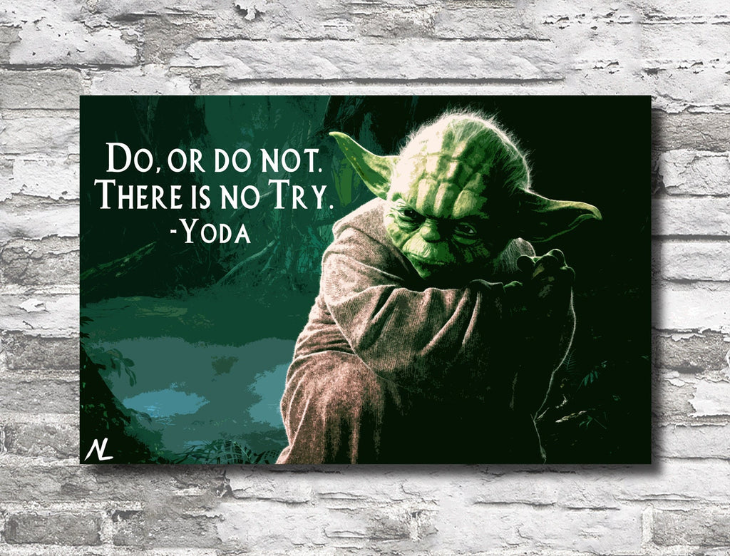 Yoda 'Do or do not' Quote Pop Art Illustration - Star Wars Home Decor in Poster Print or Canvas Art