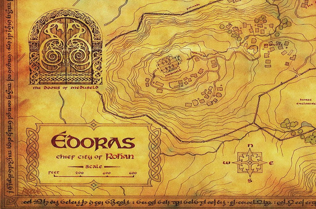Edoras Rohan Map from The Lord of the Rings - Fantasy Home Decor in Poster Print or Canvas Art