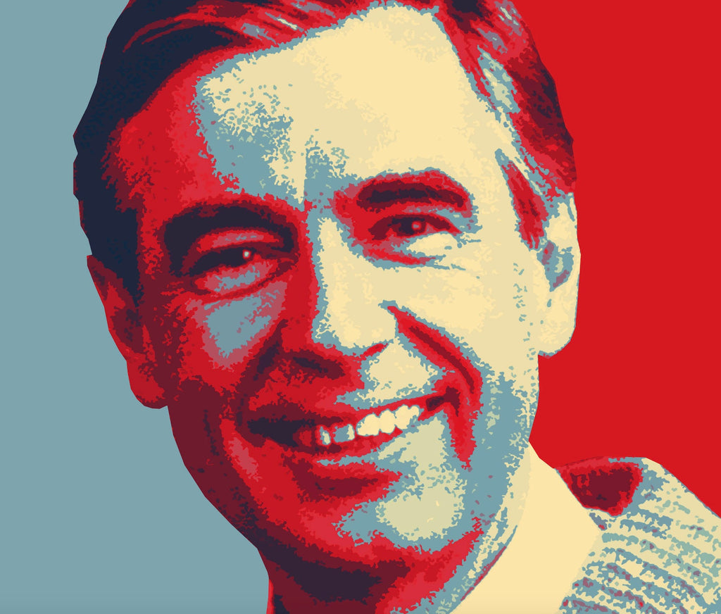 Mr Rogers Pop Art Illustration - Celebrity Television Icon Home Decor in Poster Print or Canvas Art