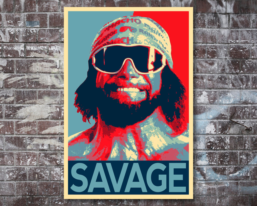 Macho Man Randy Savage Pop Art Illustration - Wrestler Home Decor in Poster Print or Canvas Art