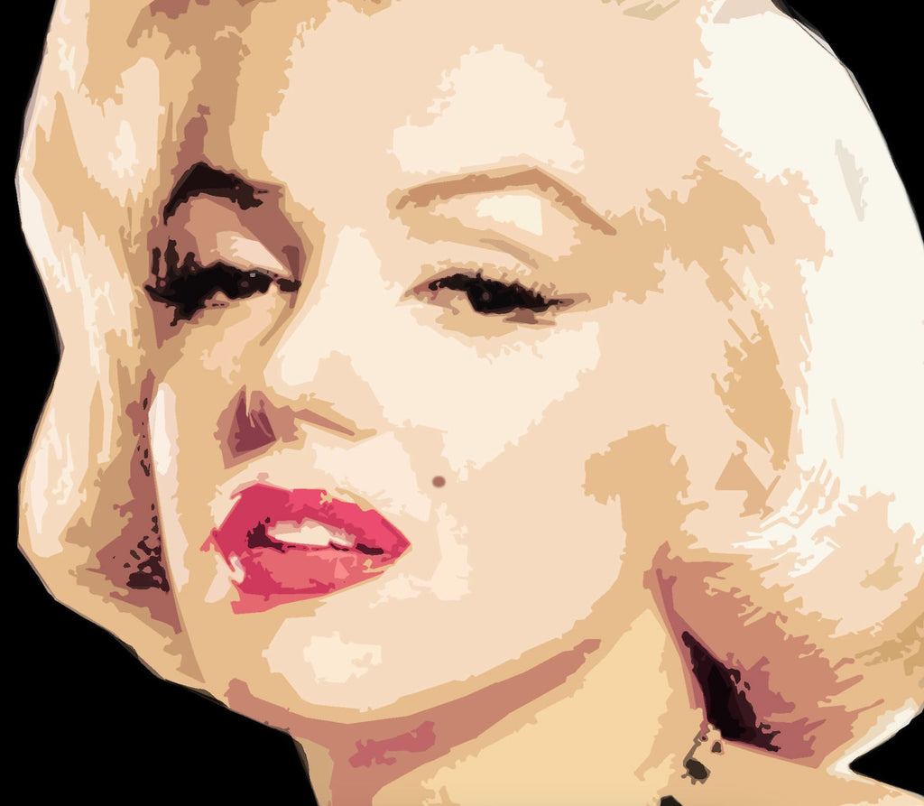 Marilyn Monroe Pop Art Illustration - Classic Hollywood Icon Home Decor in Poster Print or Canvas Art