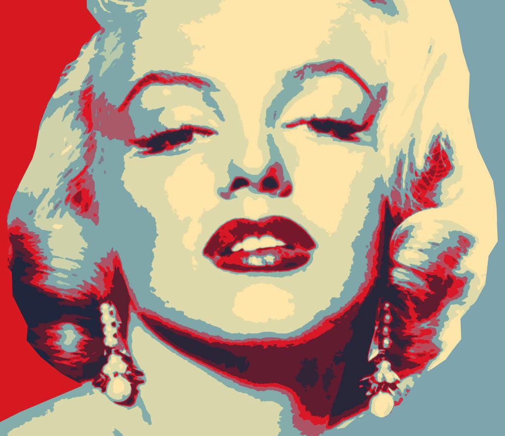 Marilyn Monroe Pop Art Illustration - Classic Hollywood Icon Home Decor in Poster Print or Canvas Art