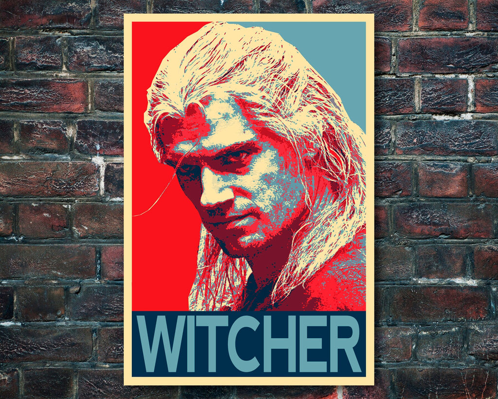 Geralt of Rivia from The Witcher Pop Art Illustration - Henry Cavill Fantasy Television Home Decor in Poster Print or Canvas Art