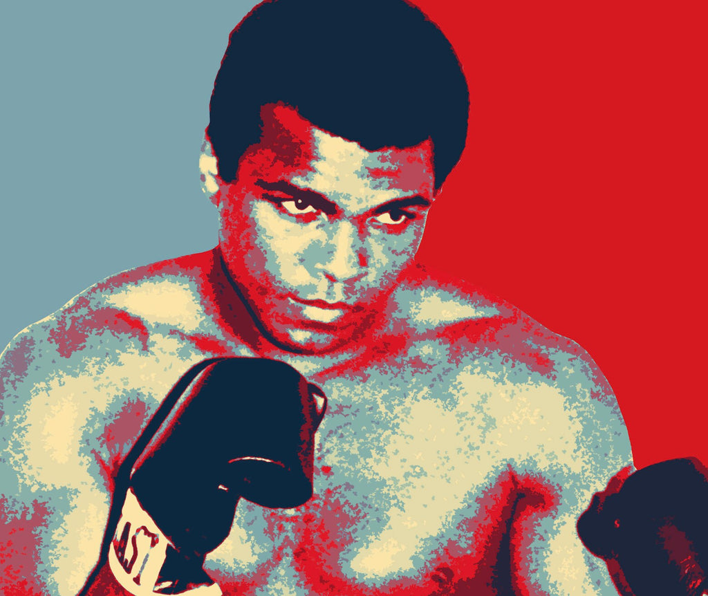 Muhammad Ali Boxing Pop Art Illustration - Sports Icon Home Decor in Poster Print or Canvas Art