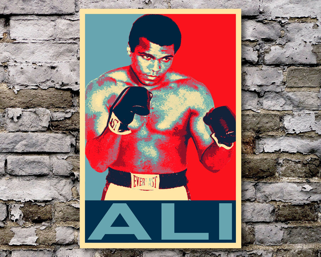 Muhammad Ali Boxing Pop Art Illustration - Sports Icon Home Decor in Poster Print or Canvas Art