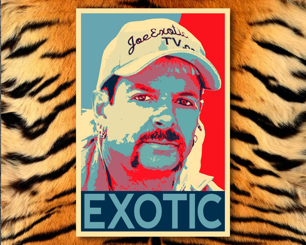 Joe Exotic the Tiger King Pop Art Illustration - Television Home Decor in Poster Print or Canvas Art