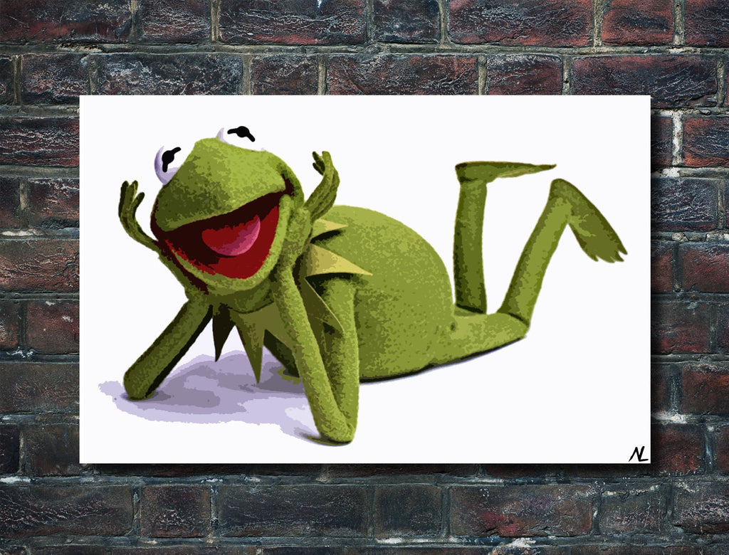 Kermit The Frog Pop Art Illustration - Jim Henson Muppets Home Decor in Poster Print or Canvas Art