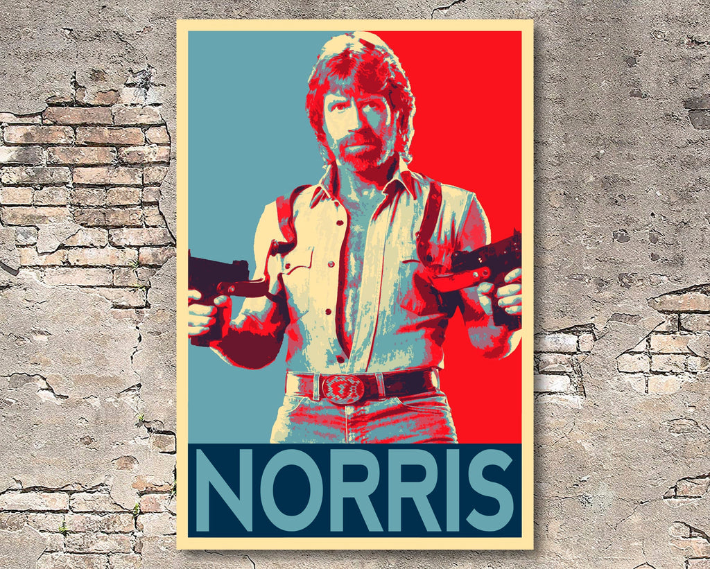 Chuck Norris Pop Art Illustration - Martial Arts Legend Home Decor in Poster Print or Canvas Art