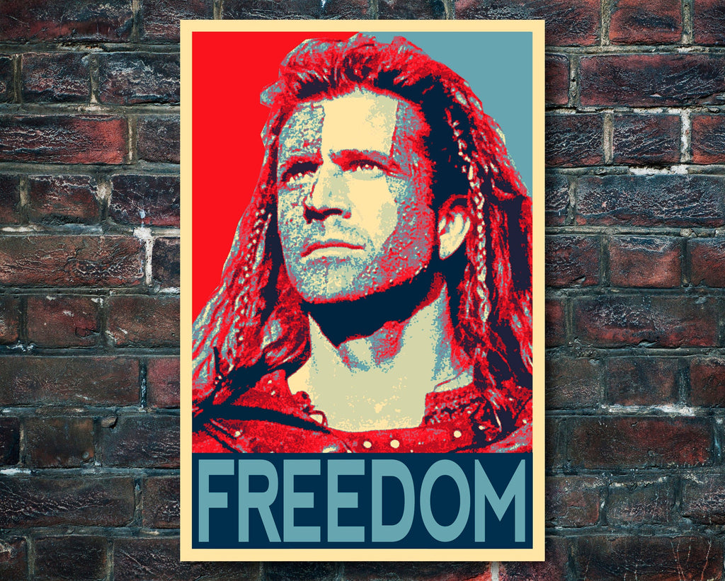 William Wallace ‘Freedom’ Pop Art Illustration - Braveheart Home Decor in Poster Print or Canvas Art