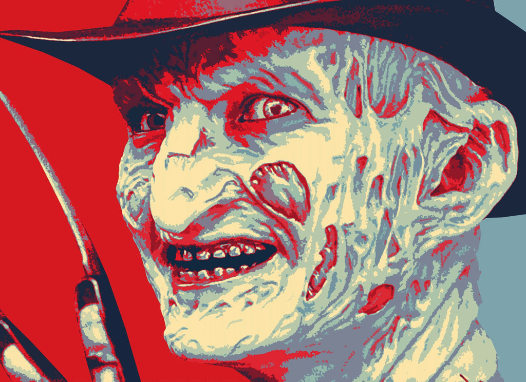 Freddy Krueger Pop Art Illustration - A Nightmare on Elm Street Horror Home Decor in Poster Print or Canvas Art