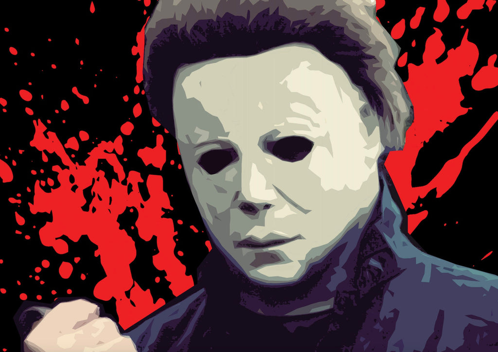 Michael Myers Pop Art Illustration - Halloween Horror Home Decor in Poster Print or Canvas Art