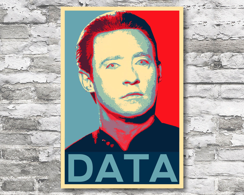 Data Pop Art Illustration - Star Trek Home Decor in Poster Print or Canvas Art