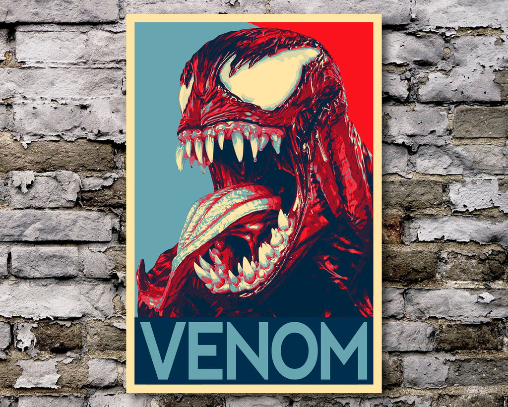Venom Pop Art Illustration - Superhero Comic Book Home Decor in Poster Print or Canvas Art