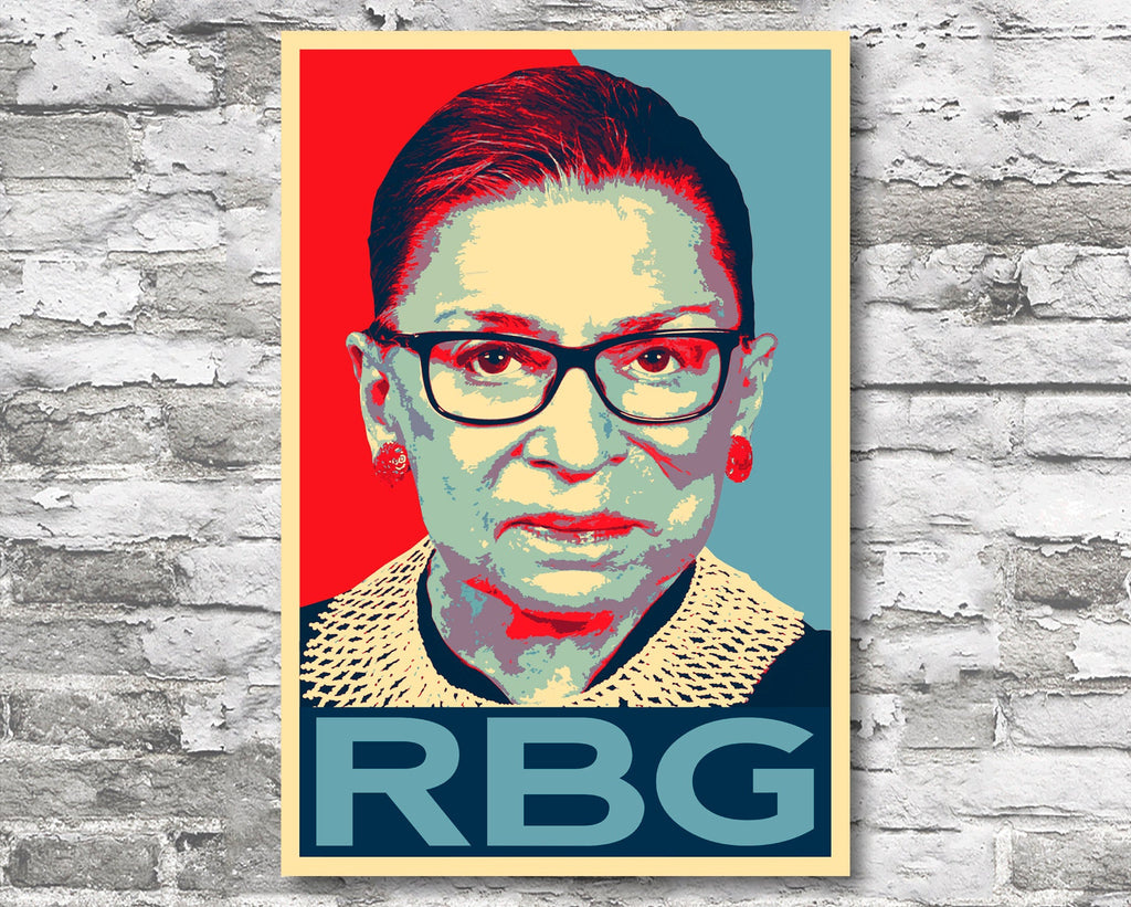 Ruth Bader Ginsburg Pop Art Illustration - American Political Home Decor in Poster Print or Canvas Art