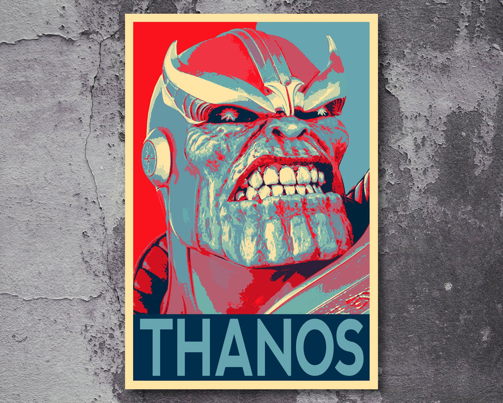 Thanos Pop Art Illustration - Marvel Avengers Superhero Home Decor in Poster Print or Canvas Art