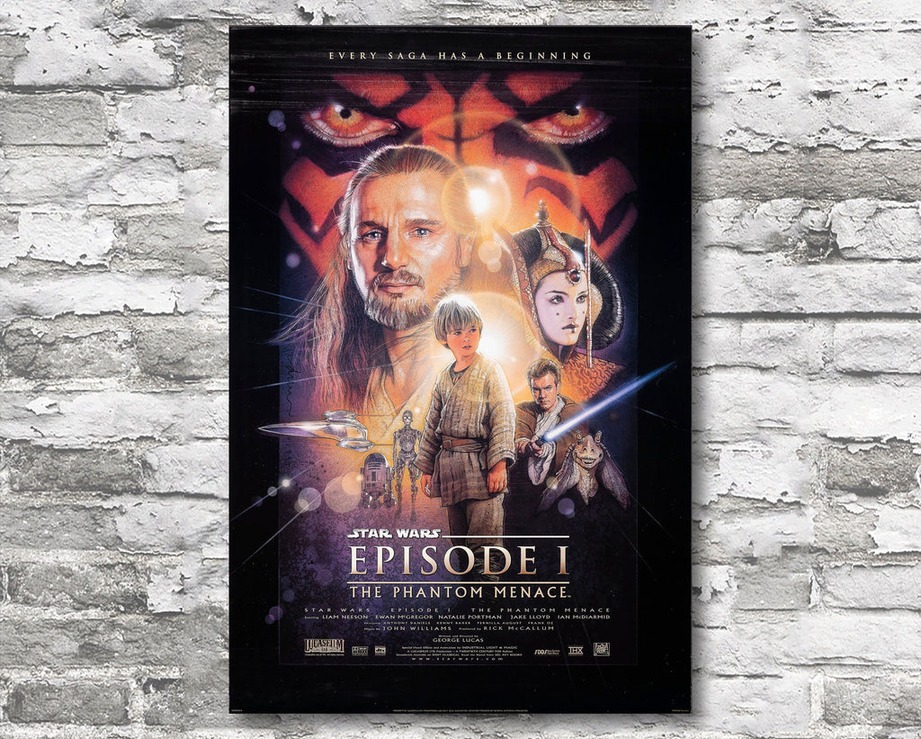Star Wars: The Phantom Menace Vintage Poster Reprint - Retro Science Fiction Home Decor in Poster Print or Canvas Art