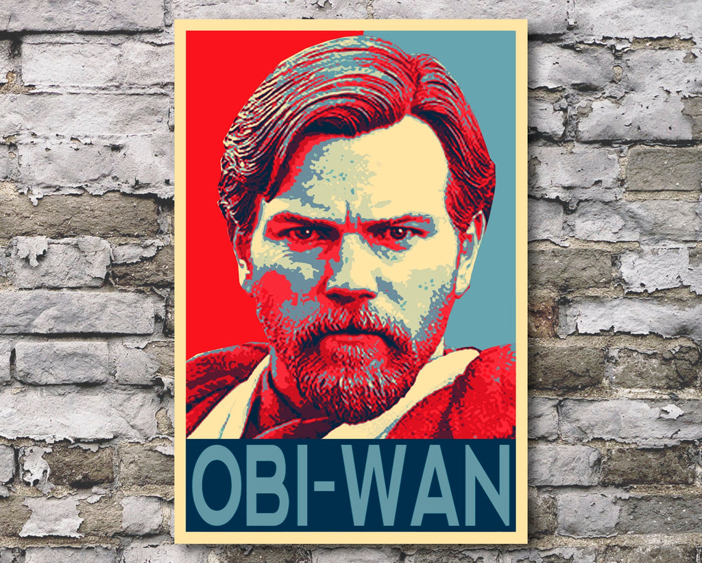 Obi-Wan Kenobi Pop Art Illustration - Ewan McGregor Star Wars Home Decor in Poster Print or Canvas Art