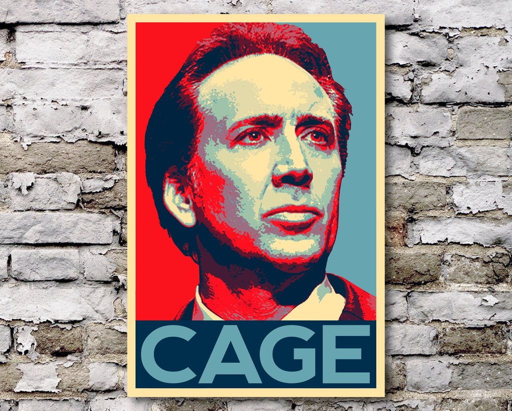 Nicolas Cage Pop Art Illustration - Celebrity Home Decor in Poster Print or Canvas Art
