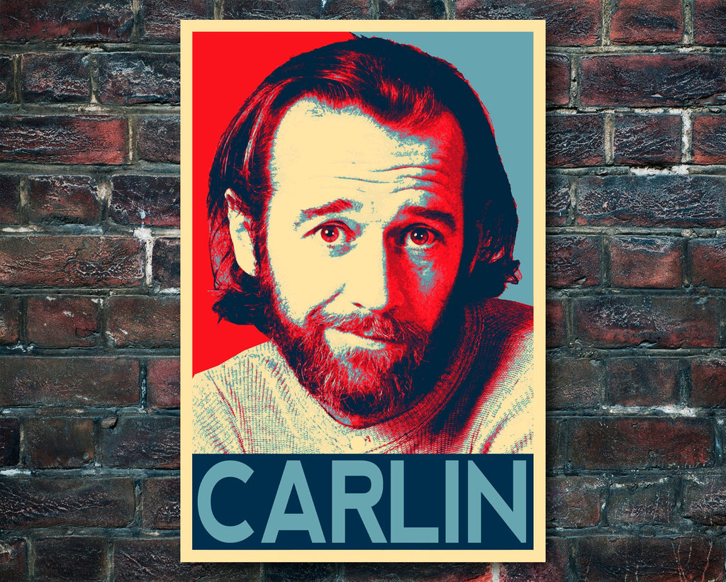 George Carlin Pop Art Illustration - Comedy Icon Home Decor in Poster Print or Canvas Art