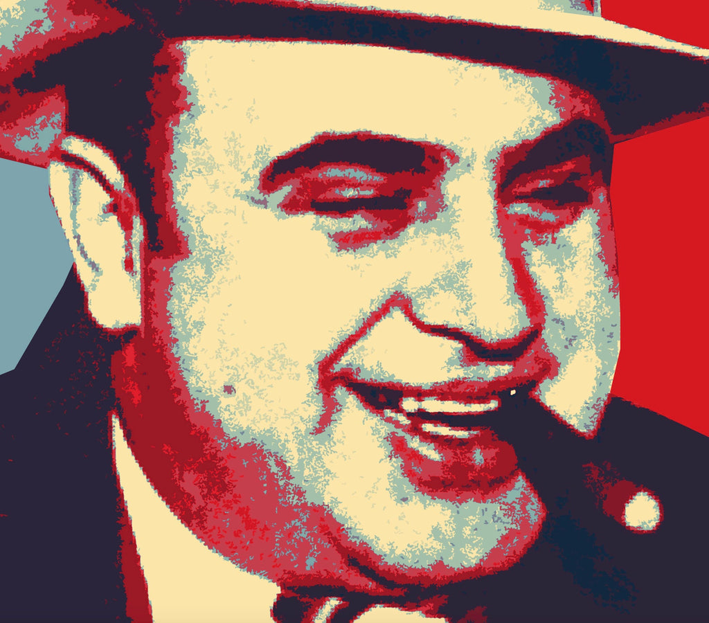 Al Capone Pop Art Illustration - American Mobster Home Decor in Poster Print or Canvas Art