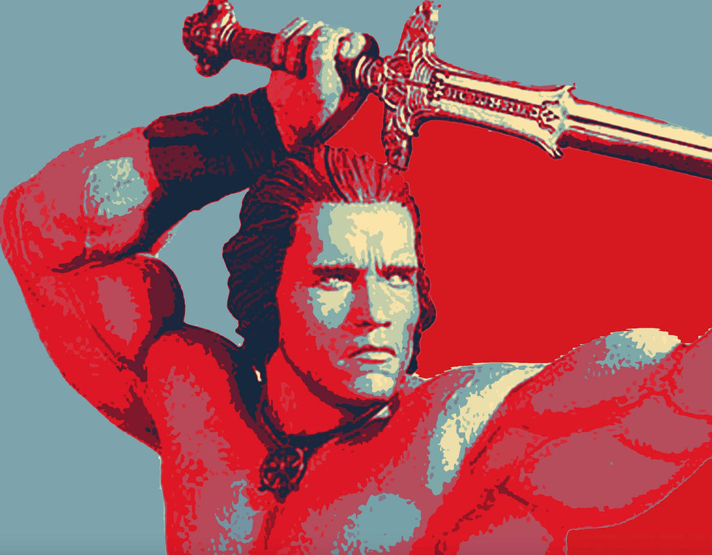 Conan the Barbarian Pop Art Illustration - Arnold Schwarzenegger Fantasy Home Decor in Poster Print or Canvas Art