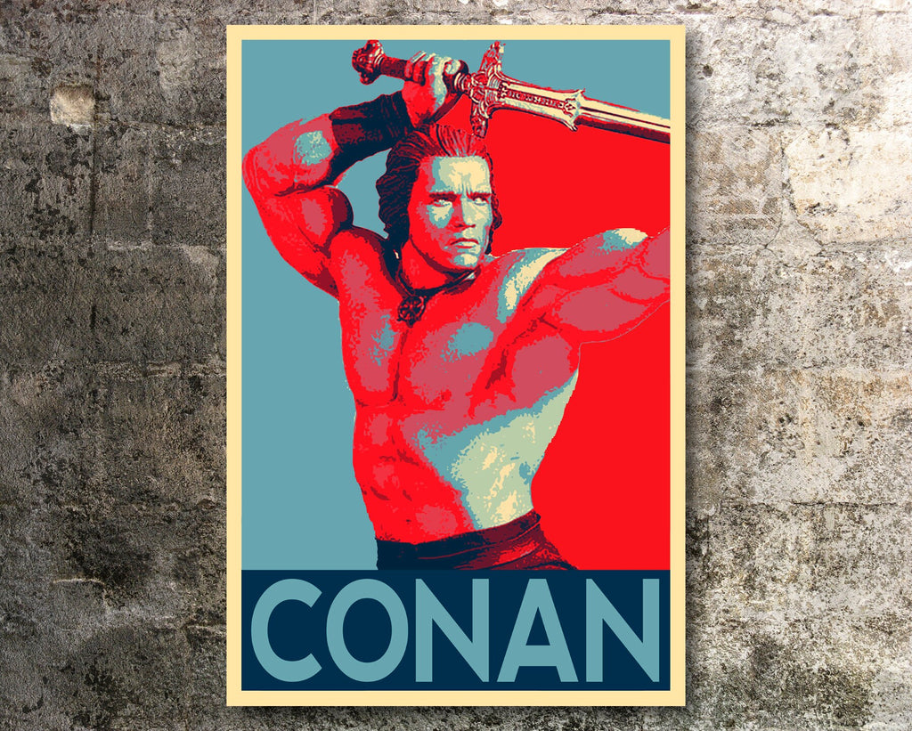 Conan the Barbarian Pop Art Illustration - Arnold Schwarzenegger Fantasy Home Decor in Poster Print or Canvas Art