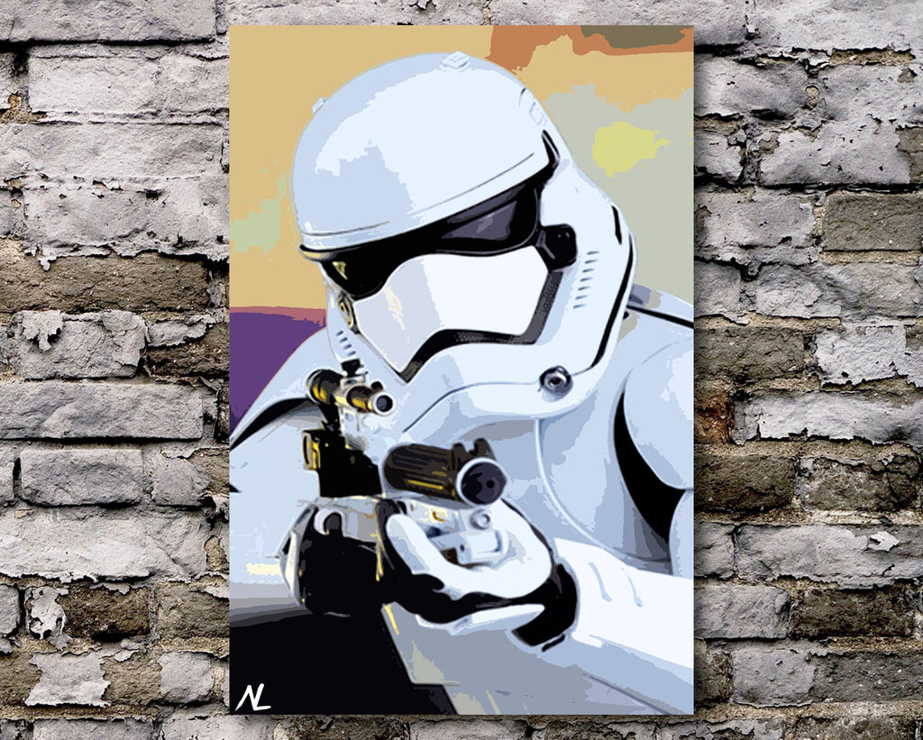 Stormtrooper First Order Pop Art Illustration - Star Wars Home Decor in Poster Print or Canvas Art