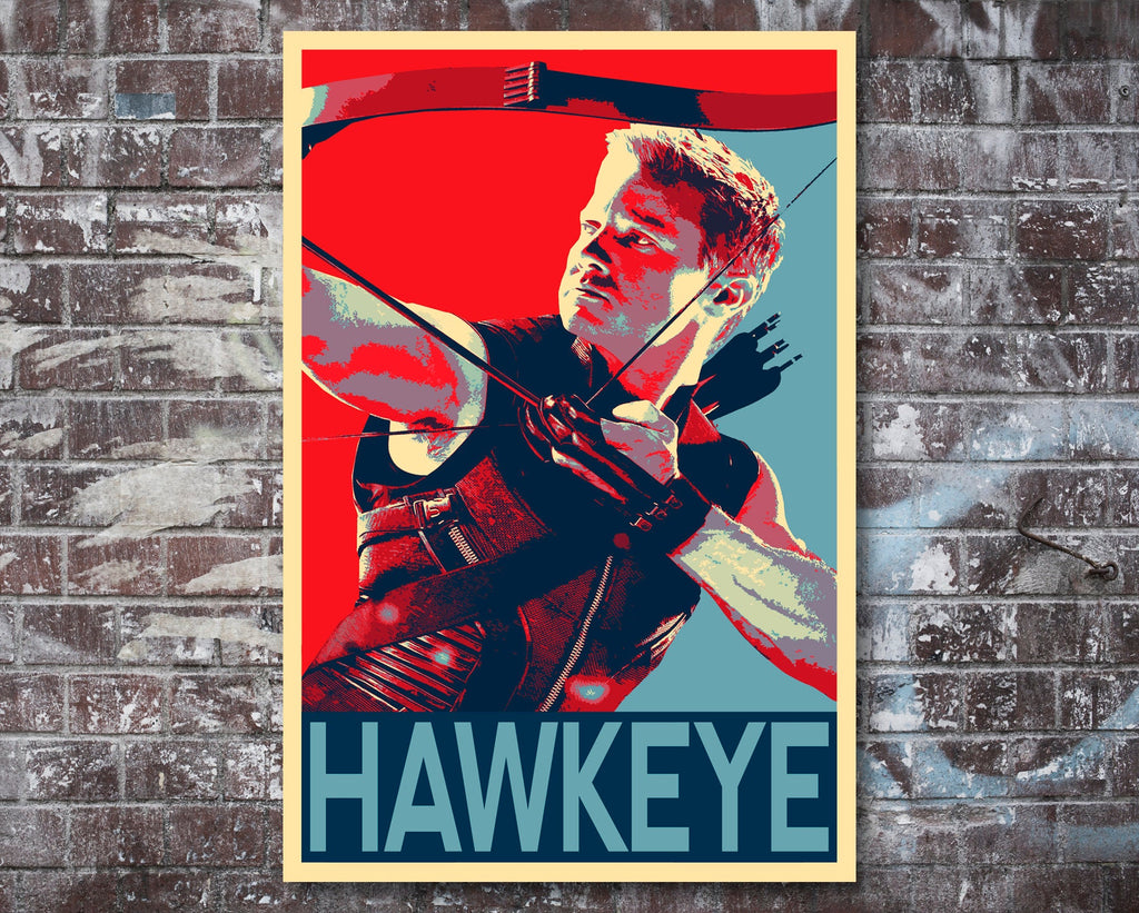 Hawkeye Pop Art Illustration - Marvel Avengers Superhero Home Decor in Poster Print or Canvas Art