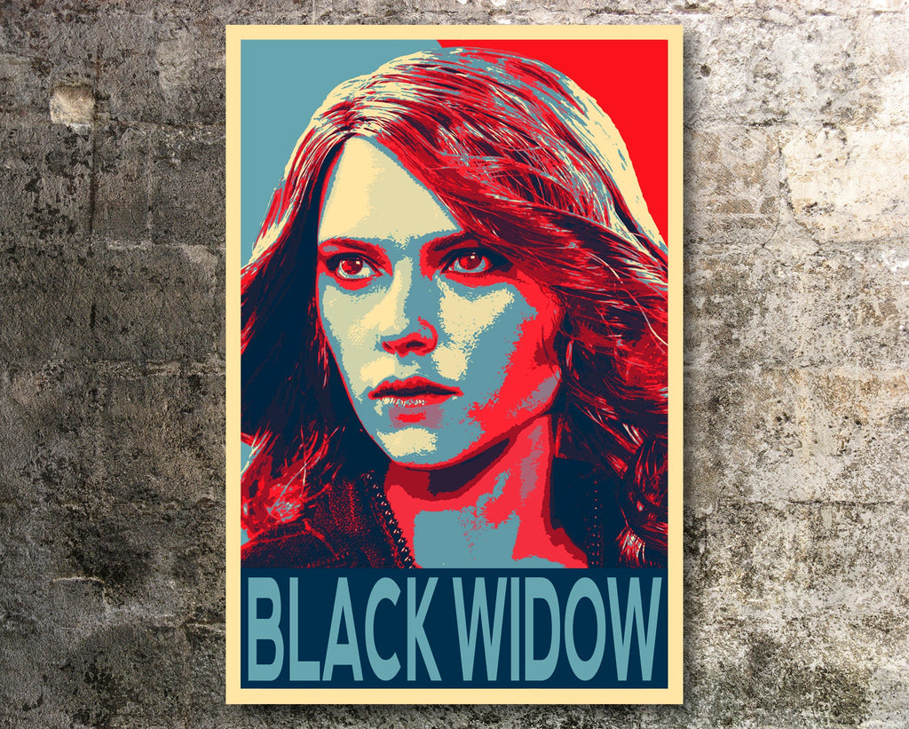 Black Widow Pop Art Illustration - Marvel Avengers Superhero Home Decor in Poster Print or Canvas Art