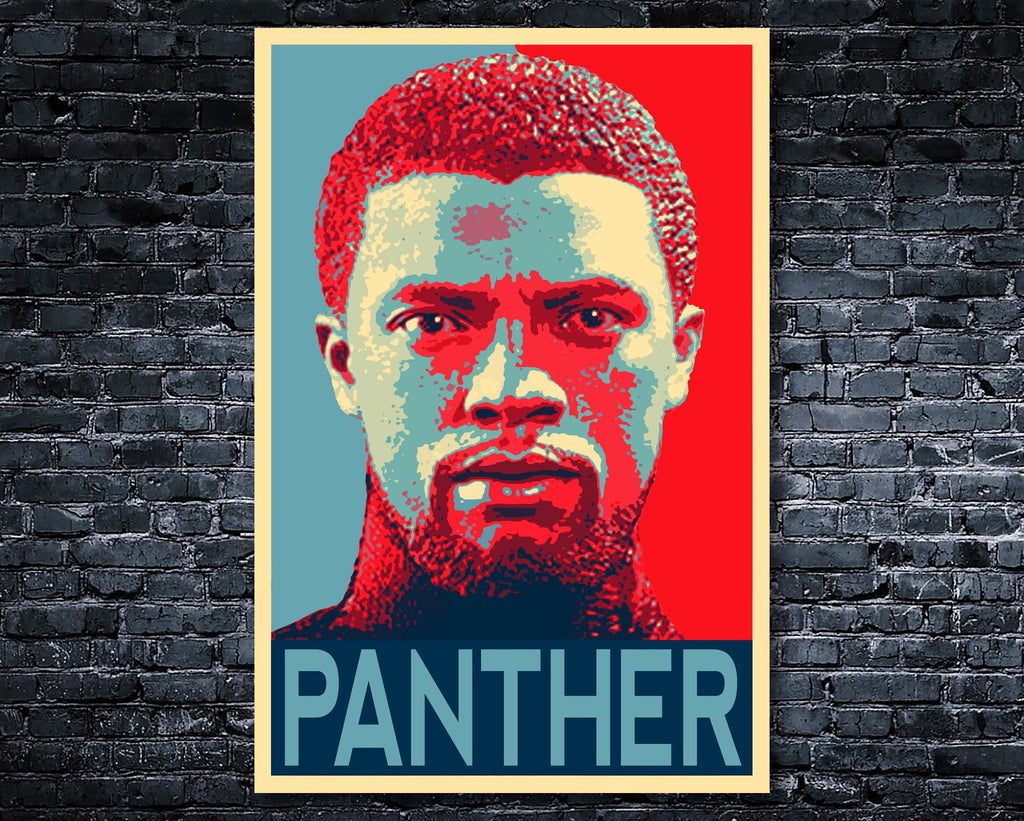 Black Panther Pop Art Illustration - Marvel Avengers Superhero Home Decor in Poster Print or Canvas Art