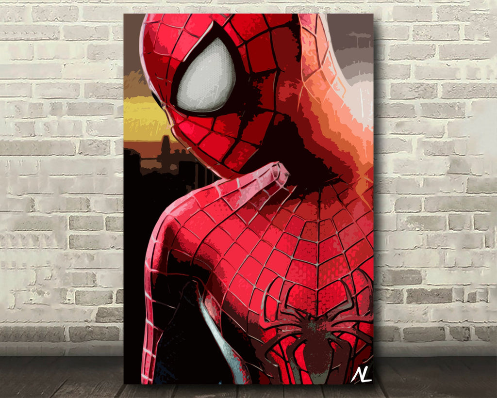 Spider-Man Pop Art Illustration - Marvel Avengers Superhero Home Decor in Poster Print or Canvas Art