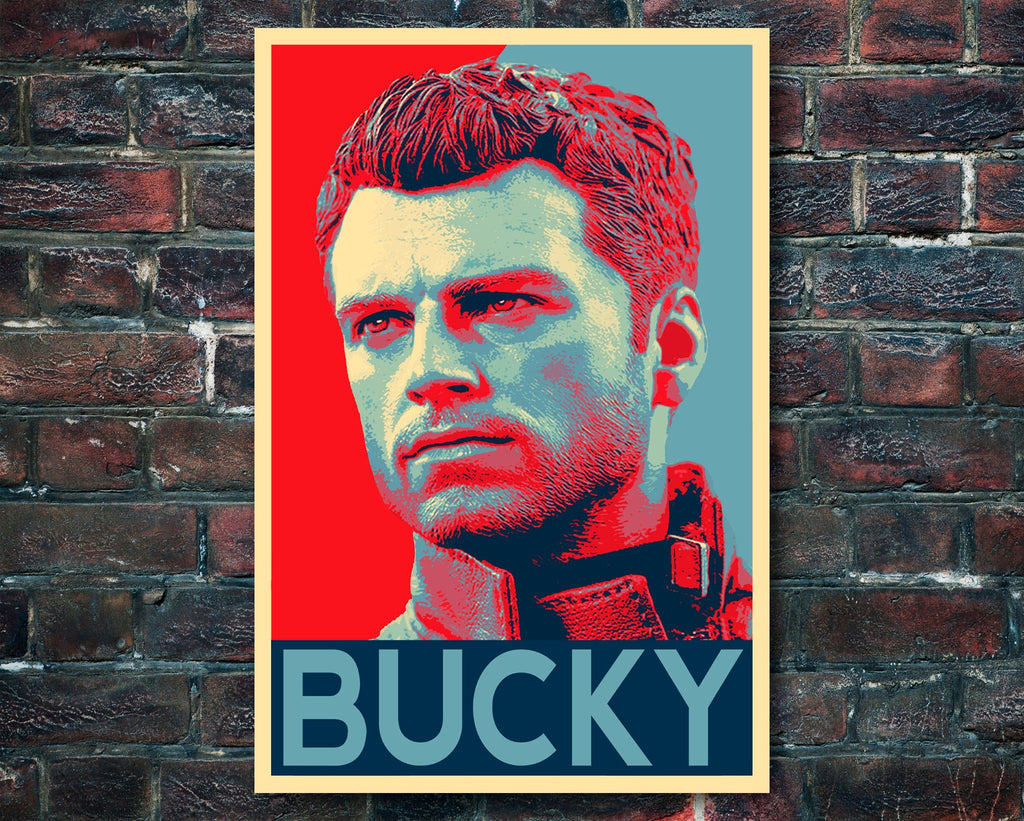 Bucky Barnes Pop Art Illustration - Marvel Superhero Home Decor in Poster Print or Canvas Art