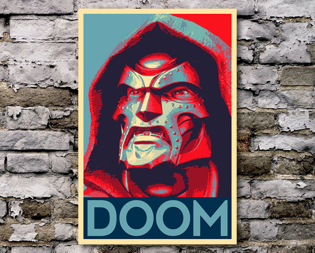 Doctor Doom Pop Art Illustration - Marvel Superhero Home Decor in Poster Print or Canvas Art