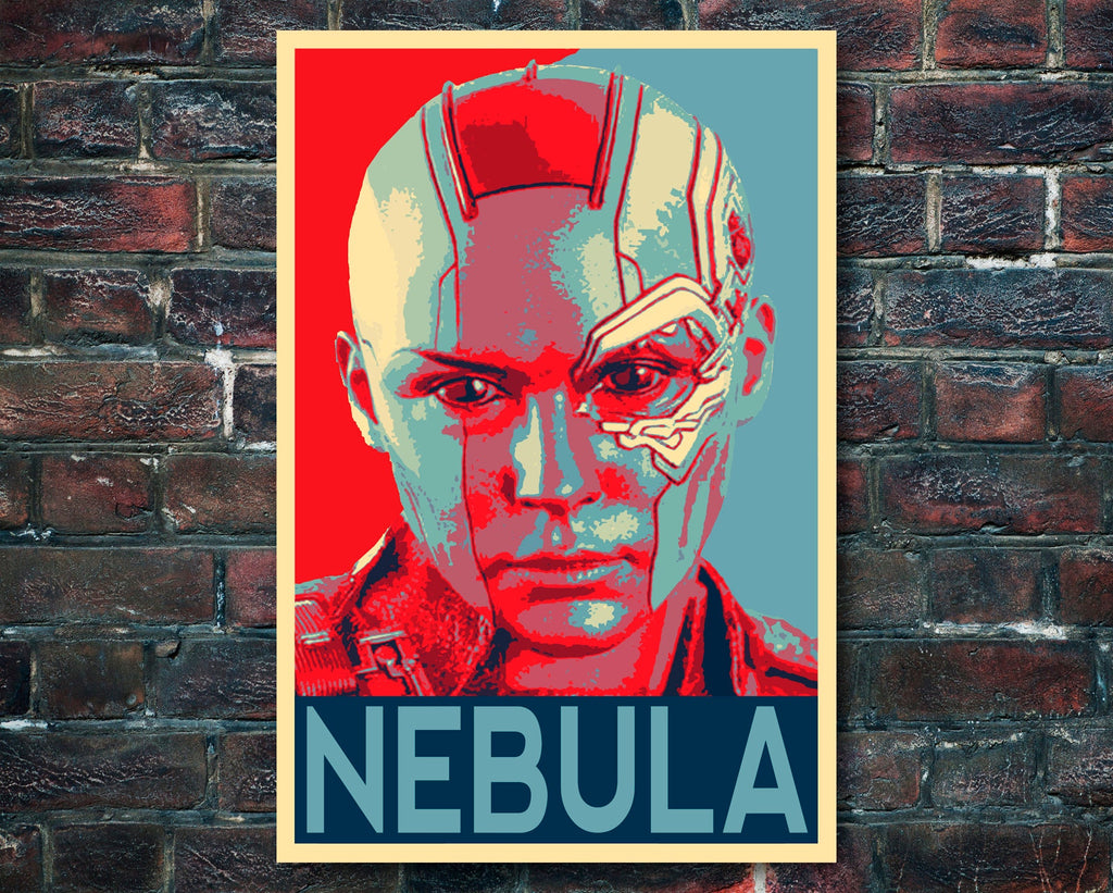Nebula Pop Art Illustration - Marvel Superhero Home Decor in Poster Print or Canvas Art