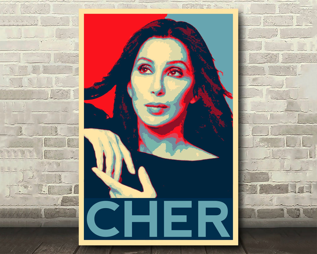 Cher Pop Art Illustration - Pop Music Home Decor in Poster Print or Canvas Art