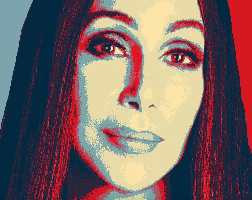 Cher Pop Art Illustration - Pop Music Home Decor in Poster Print or Canvas Art
