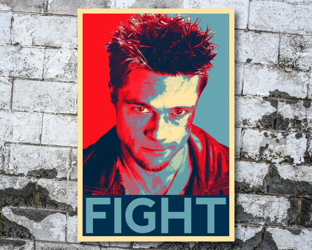 Tyler Durden Pop Art Illustration - Fight Club Cult Movie Home Decor in Poster Print or Canvas Art