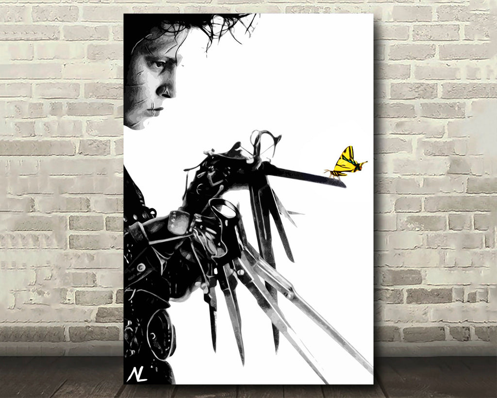 Edward Scissorhands Pop Art Illustration - Tim Burton Movie Home Decor in Poster Print or Canvas Art